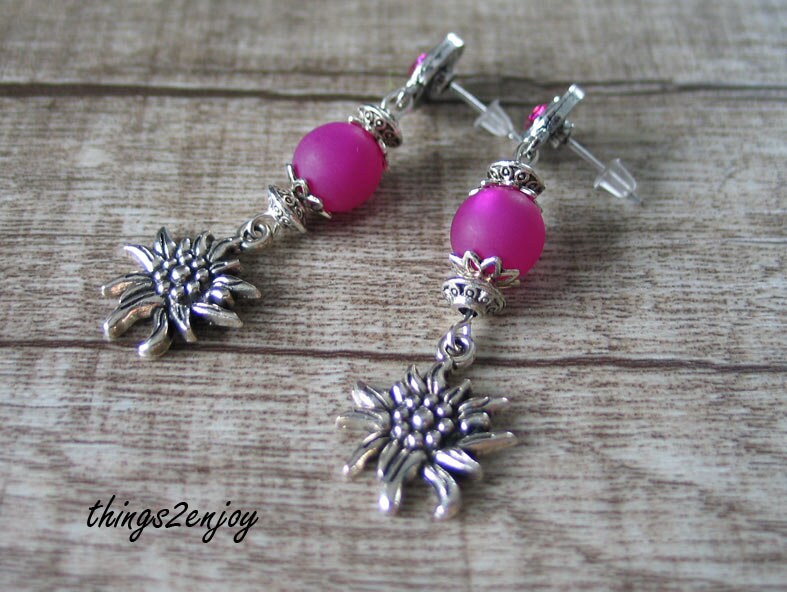 Ohrstecker - Edelweiss in Pink von things2enjoy