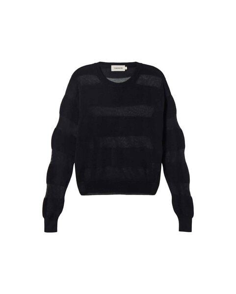 thinking mu Be Lyocell-Pullover mit transparenten Streifen von thinking mu