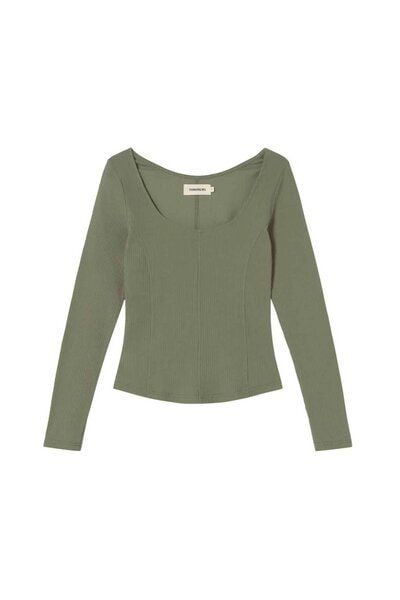 thinking mu Hemp Nadia Top - light eucaliptus von thinking mu