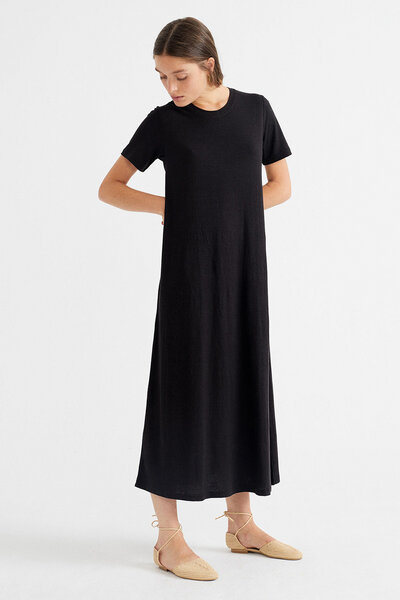 thinking mu Langes Kleid -  Hemp Oueme - aus Hanf & Bio-Baumwolle von thinking mu