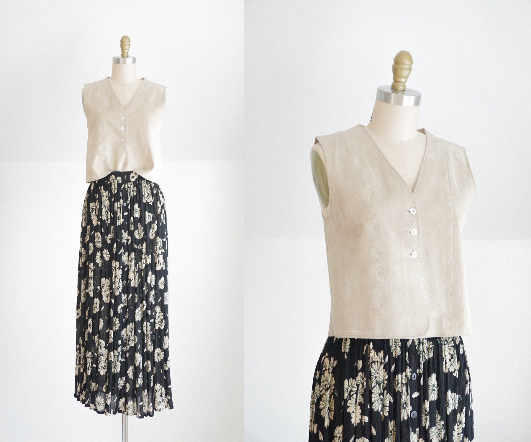 Vintage Natürliche Creme Wildleder Leder Abgeschnitten Weste | 90Er Jahre Boxy Fit Vintage Natürliche Creme Wildleder Leder Abgeschnitten Weste | 90Er Jahre Boxy Fit von thirteenthCOLLECTION