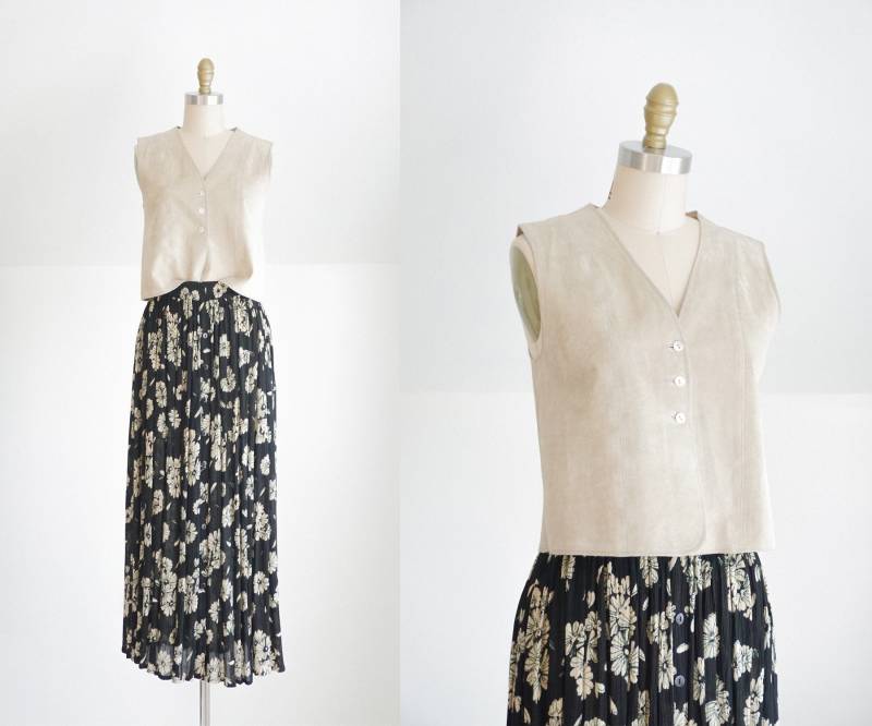 Vintage Natürliche Creme Wildleder Leder Abgeschnitten Weste | 90Er Jahre Boxy Fit Vintage Natürliche Creme Wildleder Leder Abgeschnitten Weste | 90Er Jahre Boxy Fit von thirteenthCOLLECTION