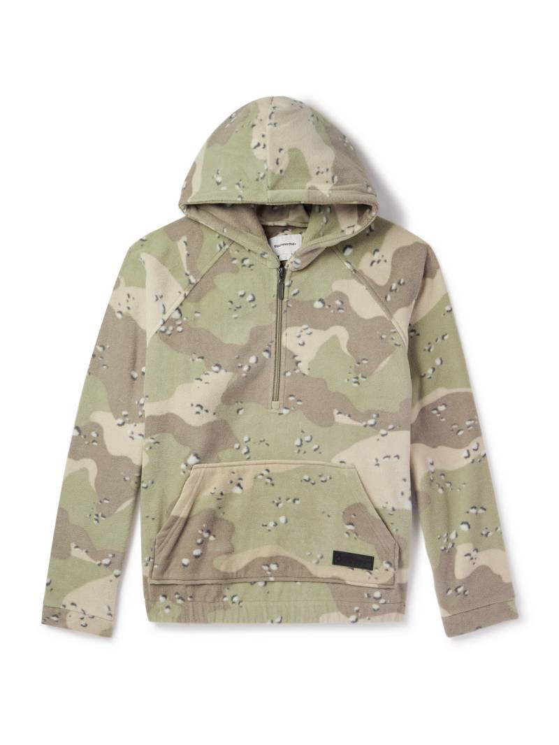 thisisneverthat - Logo-Appliquéd Camouflage-Print Fleece Half-Zip Hoodie - Men - Neutrals - M von thisisneverthat