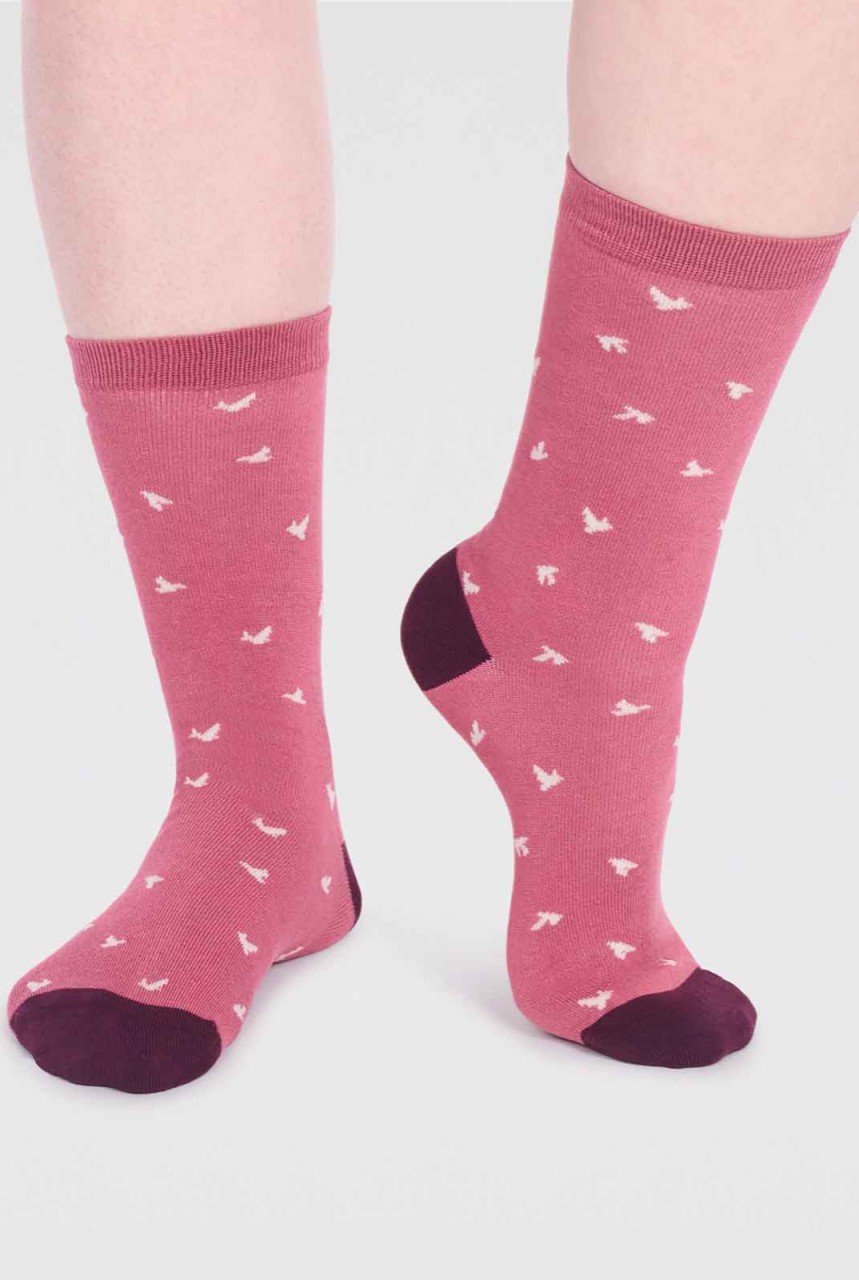 WREN BAMBOO BIRD SOCKS | thought | vegane Socken | Dusty ... 36-40 von thought