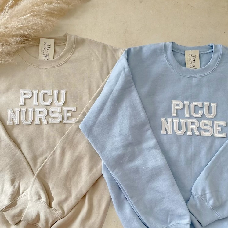 Geschenke Für Krankenschwestern Auf Der Intensivstation Kinder | Picu Krankenschwester Sweatshirt Crewneck Picu Pullover Picu-Krankenschwestern von threadsandneedlesCHI