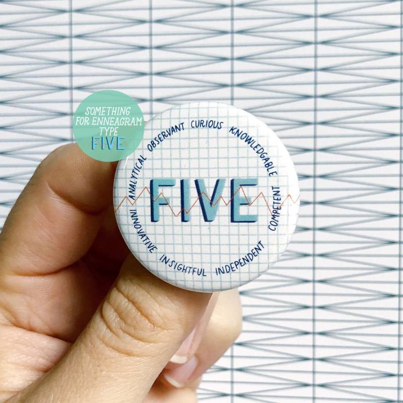 Enneagramm Fünf Button | Ermutigung Geschenk Selbstliebe Selbstpflege Achtsamkeit von threeletterbirds