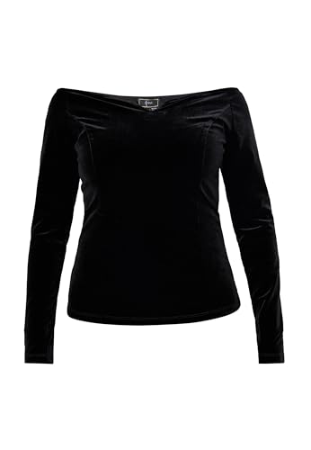 threezy Damen Longsleeveshirt 19129373-TH01, SCHWARZ, M von threezy