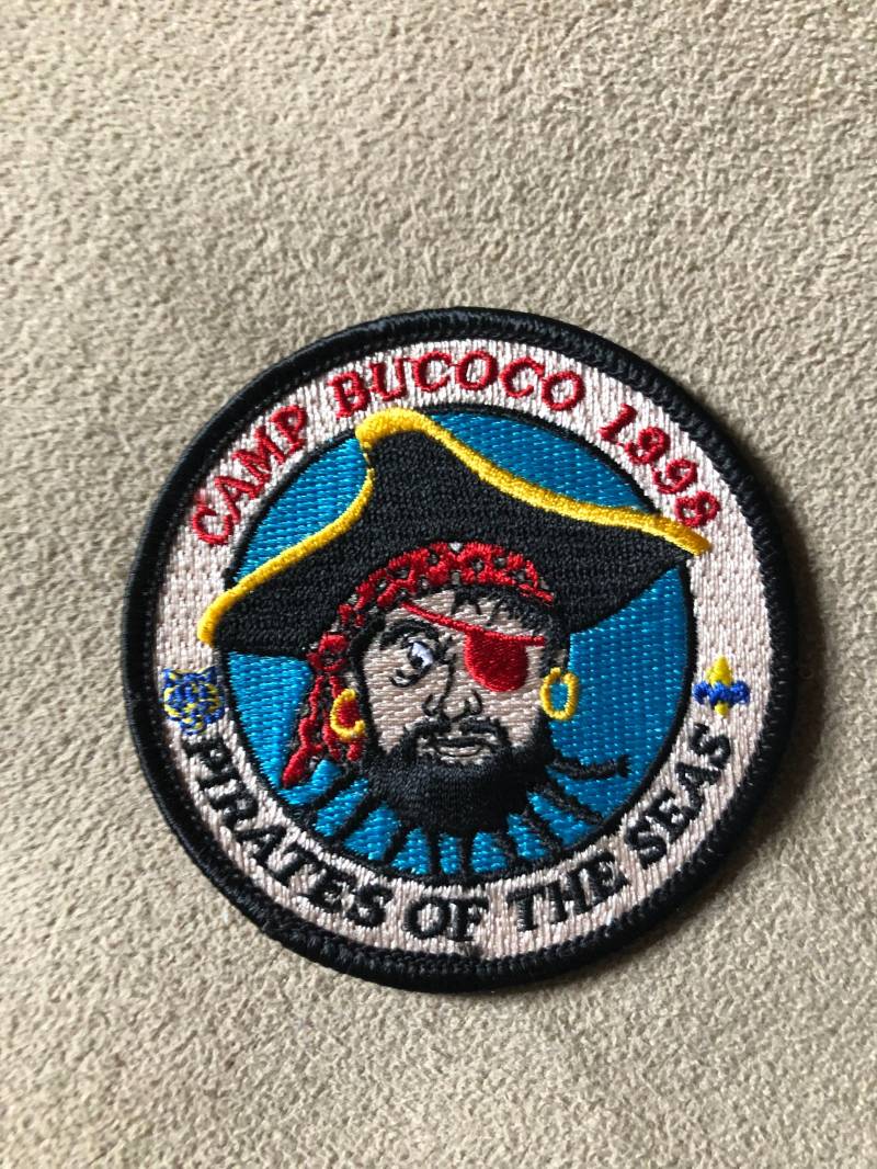 Jahrgang Camp Bucoco Piraten Der Meere Patch 1998 Taiwan Unbenutzt Nos Scouts Jean Jacke 90Er Jahre Bestickt Argh Matey Ahoy Slippery Rock von thrillingthriftfinds