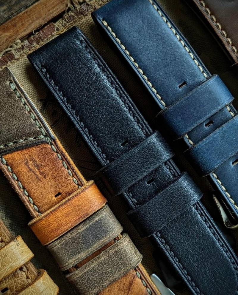 Watch Straps By Thyconstantine For Panerai Handgemachtes Horween Leder Ooak Vintage Rustikal Personalisiertes Iwatch Band Benutzerdefinierte Unisex von thyConstantine