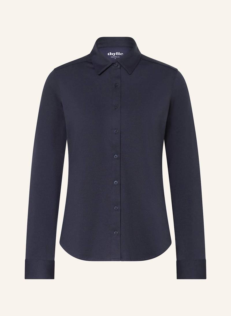 Thylie Hemdbluse Laurel Aus Jersey blau Thylie Hemdbluse Laurel Aus Jersey blau von thylie