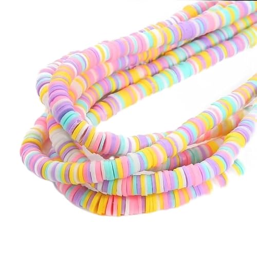 tiHtYYfs Handgemachte Perlen 4 mm weiche Keramikflocken, lose Perlen, handgefertigt, selbstgemacht, Armband, Halskette, Schmuck, Materialien (Color : E) von tiHtYYfs