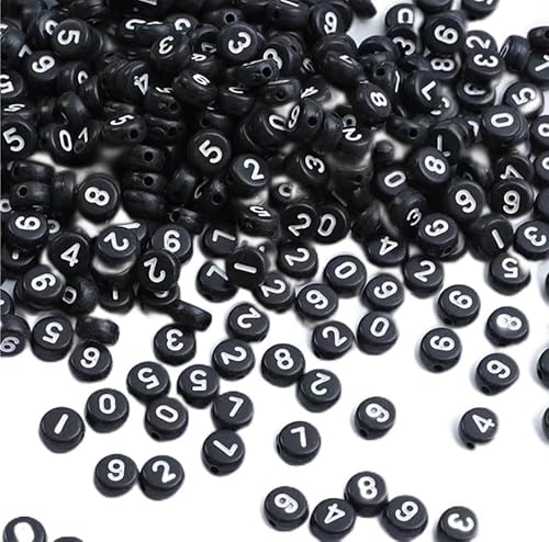 tiHtYYfs Handgemachte Perlen Acryl-Zahlensymbole, lose Perlen, handgefertigter Schmuck, Perlenzubehör, Weben, Armbandmaterialien (Color : A, Size : One size) von tiHtYYfs