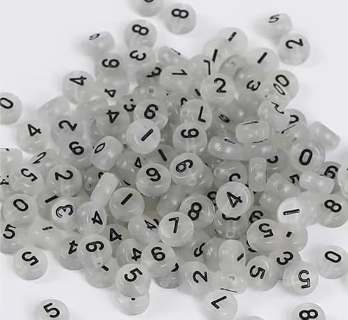 tiHtYYfs Handgemachte Perlen Acryl-Zahlensymbole, lose Perlen, handgefertigter Schmuck, Perlenzubehör, Weben, Armbandmaterialien (Color : B, Size : One size) von tiHtYYfs