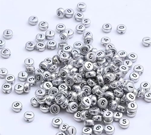 tiHtYYfs Handgemachte Perlen Acryl-Zahlensymbole, lose Perlen, handgefertigter Schmuck, Perlenzubehör, Weben, Armbandmaterialien (Color : C, Size : One size) von tiHtYYfs