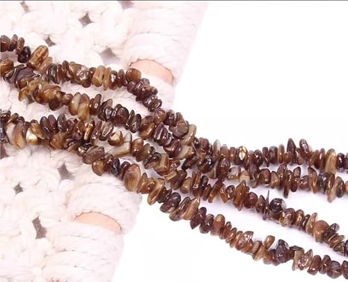 tiHtYYfs Handgemachte Perlen DIY-Perlenzubehör, gefärbter quadratischer Schotter, perforierte Muschel, unregelmäßige lose Perlen, Perlenmaterial (Color : A, Size : About85mm(perforated)) von tiHtYYfs