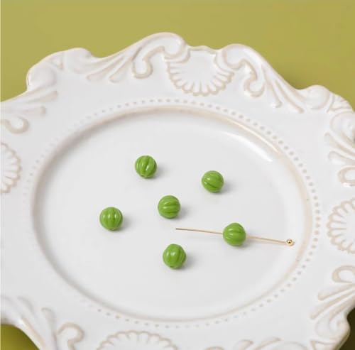 tiHtYYfs Handgemachte Perlen Einfarbige Mini-Kürbis-Rundperlen for Selbermachen, handgefertigter Schmuck, Ohrringe, Ohrringe, Zubehör (Color : A, Size : One size) von tiHtYYfs