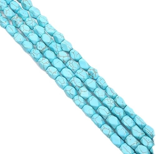 tiHtYYfs Handgemachte Perlen Synthetische blaue türkisfarbene lose Perlen, Perlen, handgefertigt, selbstgemacht, Haarnadel, Armband, Halskette, Schmuck (Color : E) von tiHtYYfs
