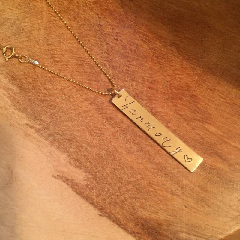 Personalisierte Große Vertikale Bar Halskette - Gold Personalisierte Große Vertikale Bar Halskette - Gold von tianam