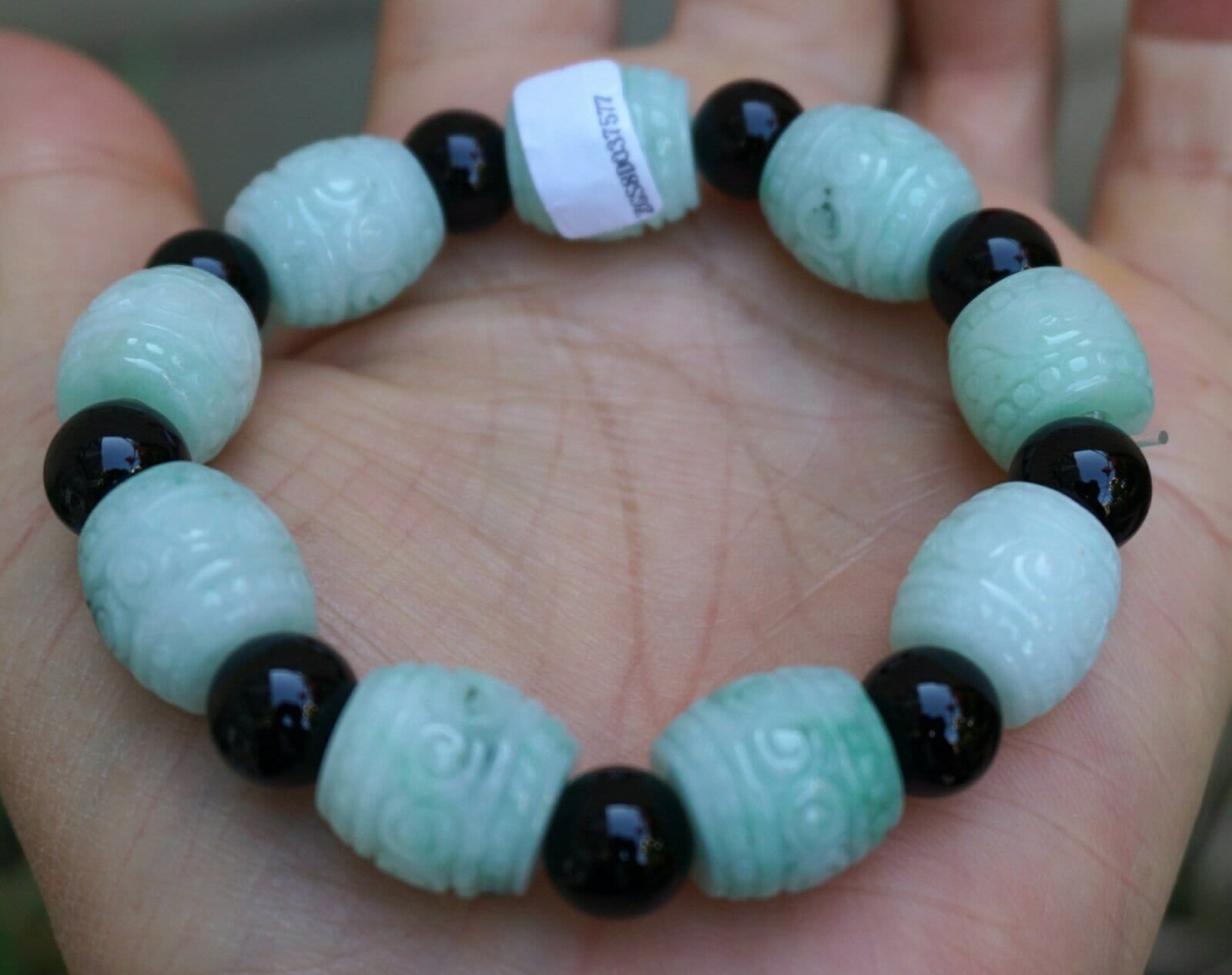 15 X 13 Mm Zertifiziert Unbehandelt 100% Natürlich Jadeit Klasse A Typ Handgeschnitzte Blumen Perlen Armbänder Armreif 7577 von tiantianjadeite