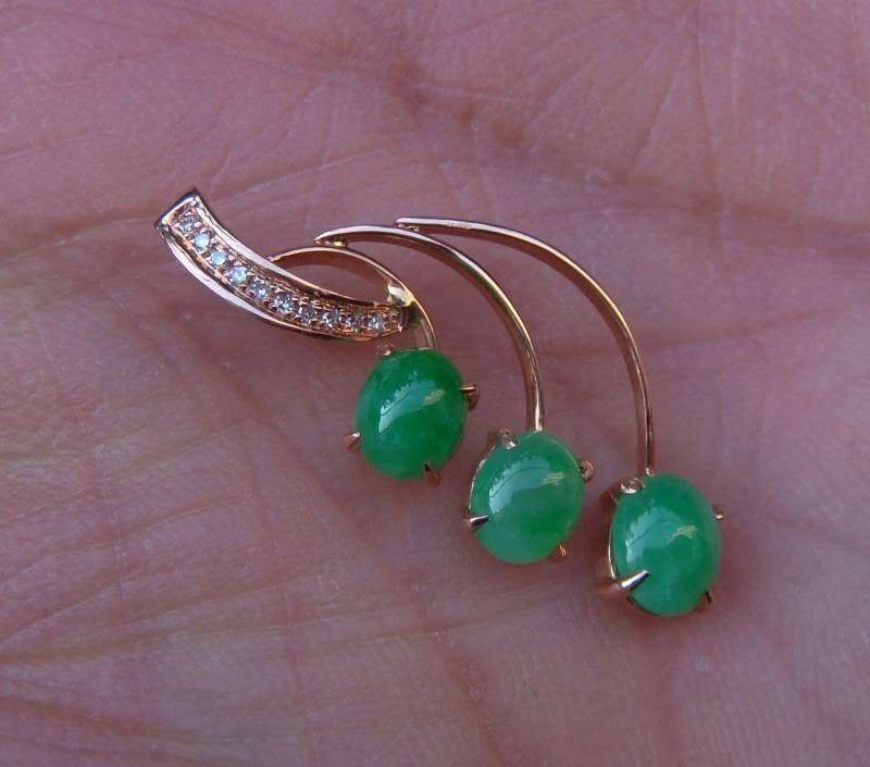 27 Mm 100% Natürliche Unbehandelte Klasse A | Typ A Grüne Farbe Jadeit Massiv 18K Rosegold W Echter Naturgold Edelstein von tiantianjadeite