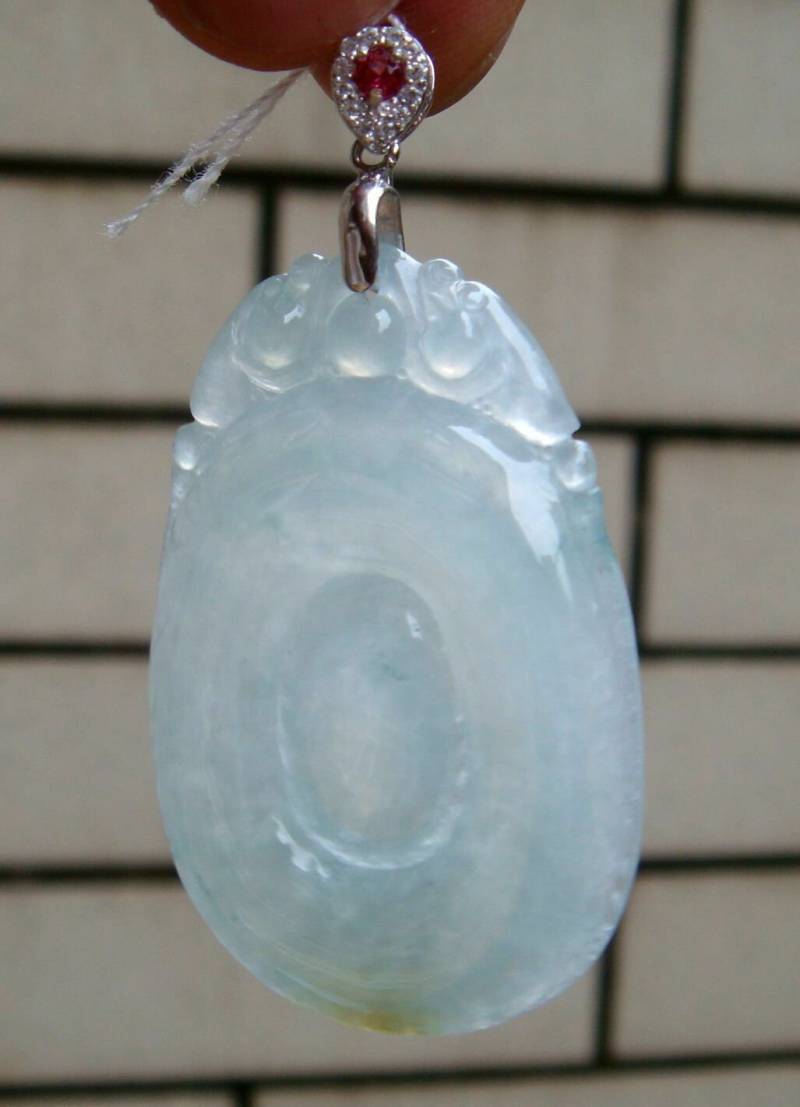50 Mm Jadeit Natural Zertifizierte Klasse A Icy Translucent Beast Good Luck Viel Glück W 925Er Silber Kett Anhänger Edelstein 48 von tiantianjadeite