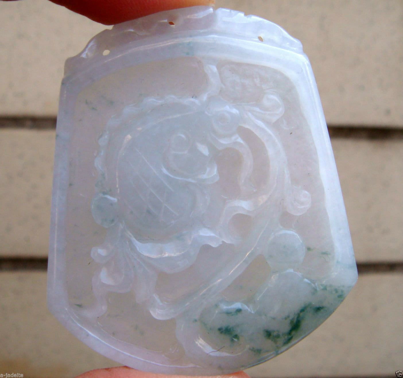 52 Mm Eisiger Jadeit Zertifiziert 100% Natürlich, Unbehandelt Klasse A Goldfisch Ruyi Anhänger Edelstein von tiantianjadeite