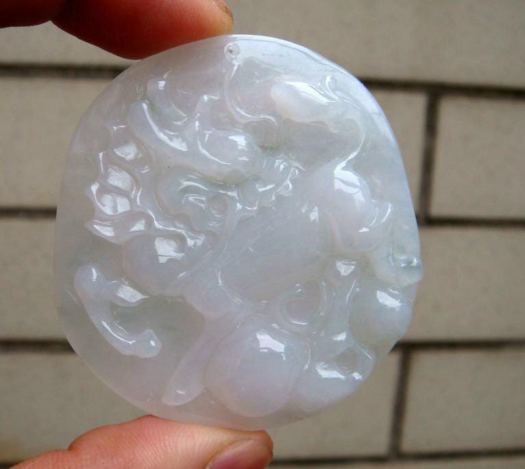 55 Mm Eisiger Jadeit-Zertifizierter 100% Natürlicher, Unbehandelter Handgefertigter Geschnitzter Kylin-Anhänger-Edelstein von tiantianjadeite