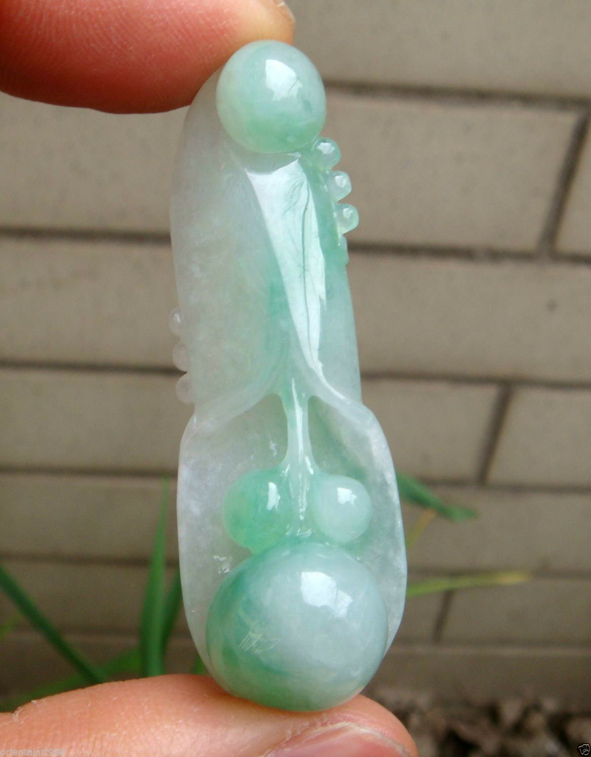 55 Mm Grün Eisig Durchscheinend Jadeit Zertifizierte Natürliche Unbehandelte Klasse A | Typ A Hand Geschnitzte Orchidee Anhänger Edelstein von tiantianjadeite