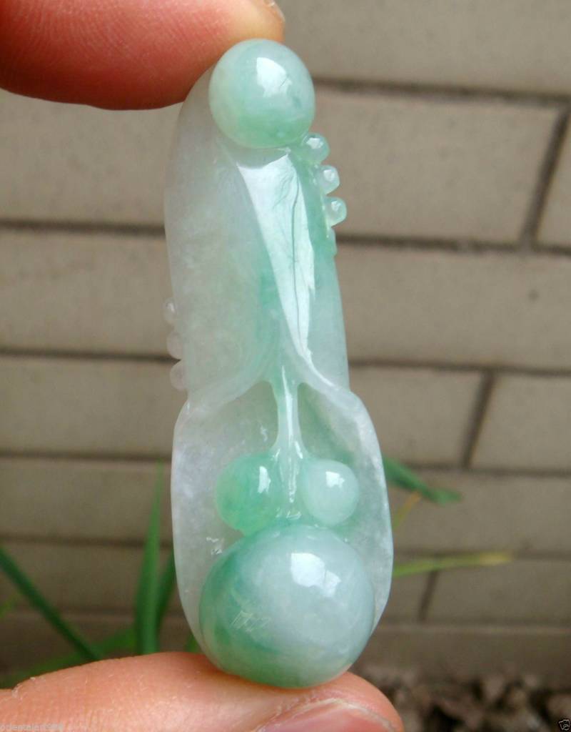 55 Mm Grün Eisig Durchscheinend Jadeit Zertifizierte Natürliche Unbehandelte Klasse A | Typ A Hand Geschnitzte Orchidee Anhänger Edelstein von tiantianjadeite