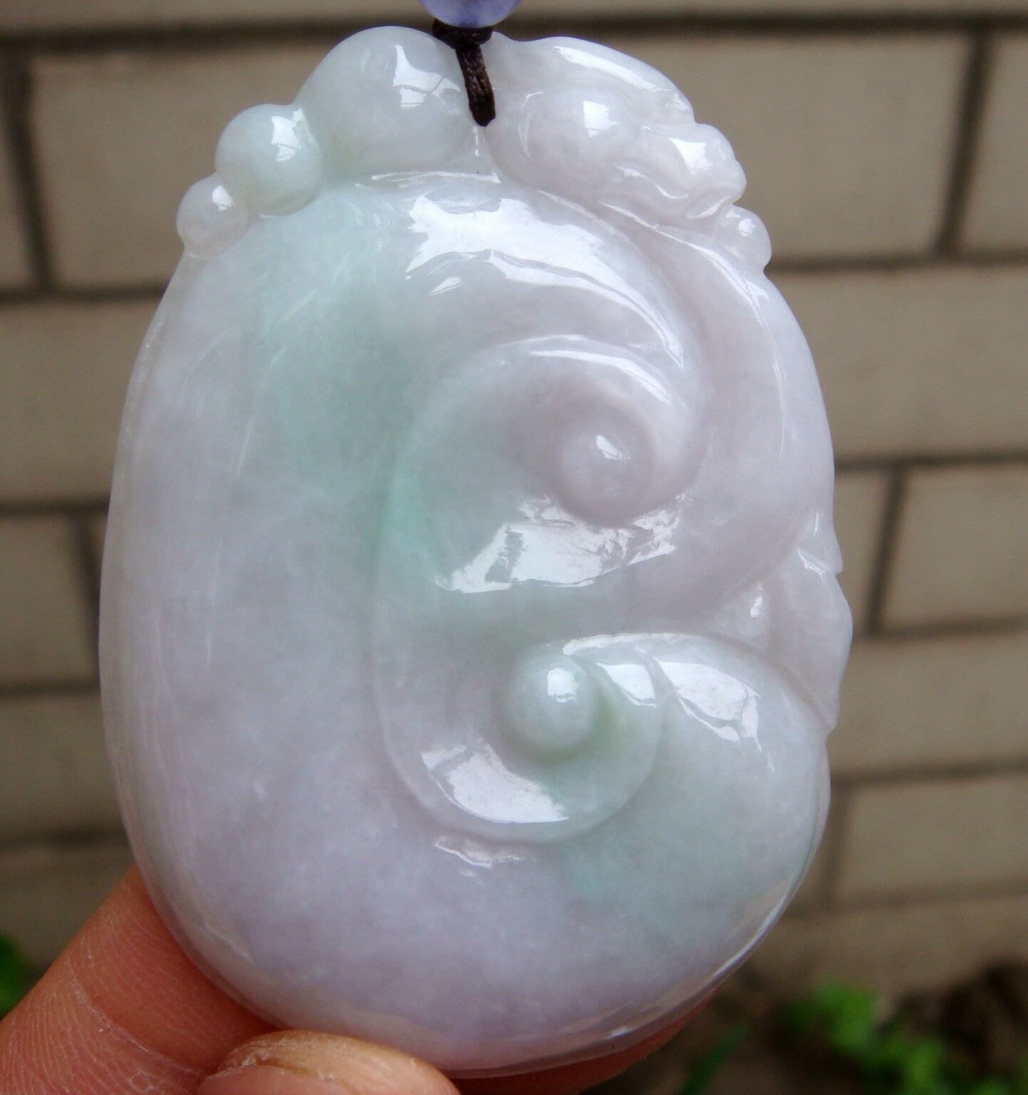 55 Mm Jadeit Zertifiziert 100% Natürlich Unbehandelt Grad A | Typ A Handgefertigt Geschnitzten Drachen Ruyi Anhänger Edelstein 4081 von tiantianjadeite