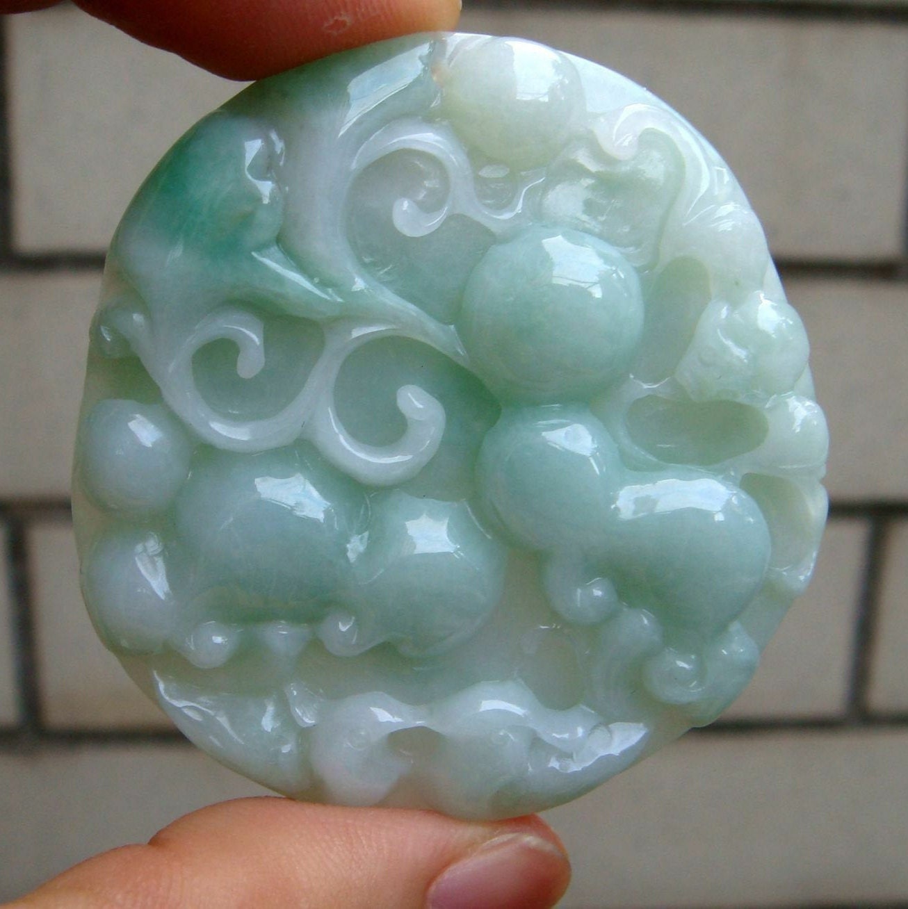 55 Mm Jadeit Zertifizierte Natürliche Unbehandelte Klasse A Handgemachte Geschnitzte Mandarin Ente Bat Ruyi Anhänger Edelstein 0030 von tiantianjadeite