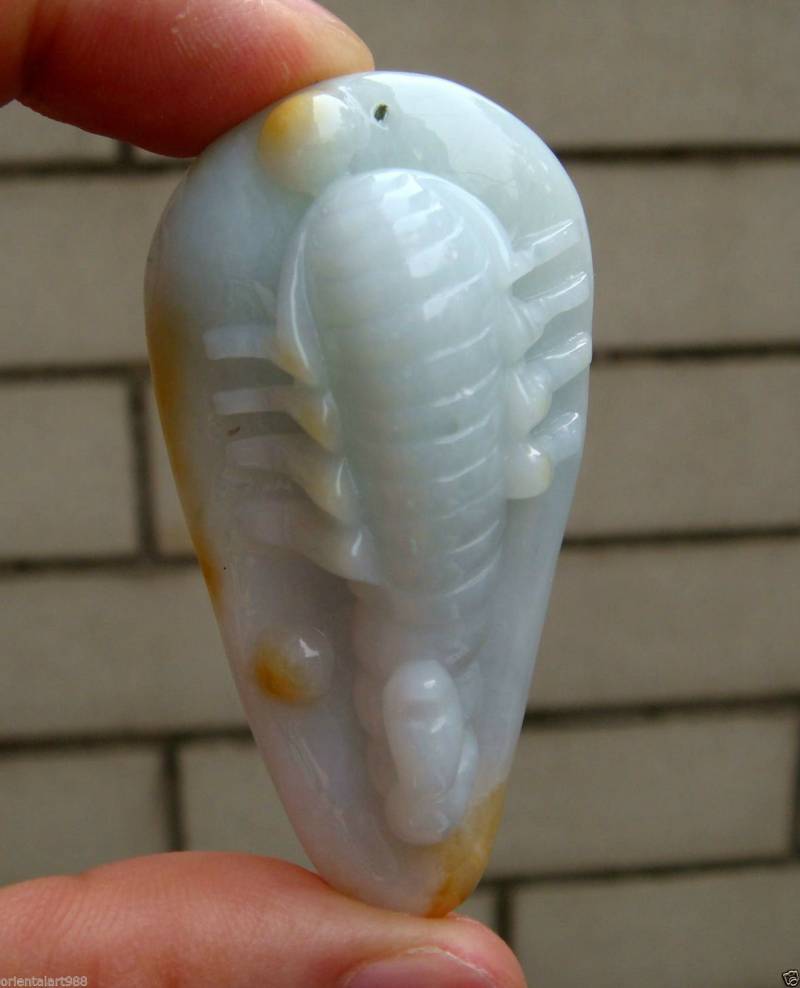 57 Mm Jadeit Zertifiziert 100% Natürlich Unbehandelt Grad A | A-Typ Handgemachter Geschnitzter Skorpion Anhänger Edelstein 4496 von tiantianjadeite