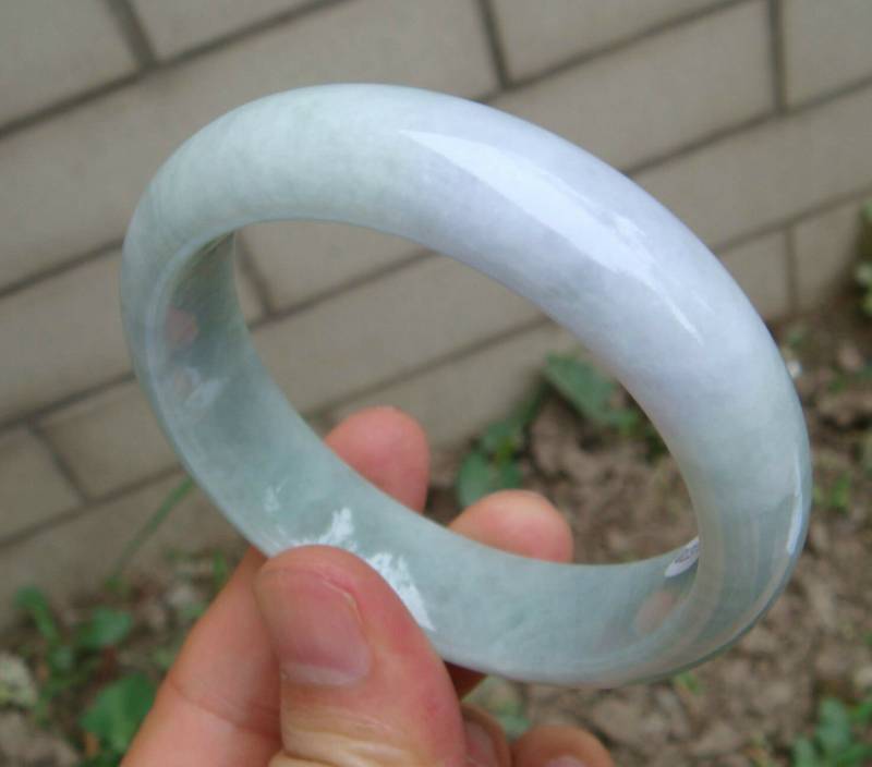 58 Mm | 2, 28 "Jadeit Armreif Armband Grün Lavendel Zertifiziert 100% Natürlich, Unbehandelt Edelstein 5270 von tiantianjadeite