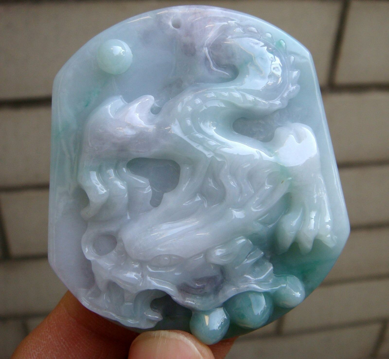 58 Mm Jadeit 100% Natürlich Zertifiziert Grad A | A Typ Grün Anhänger Handgemachte Geschnitzte Drachen Edelstein 8048 von tiantianjadeite