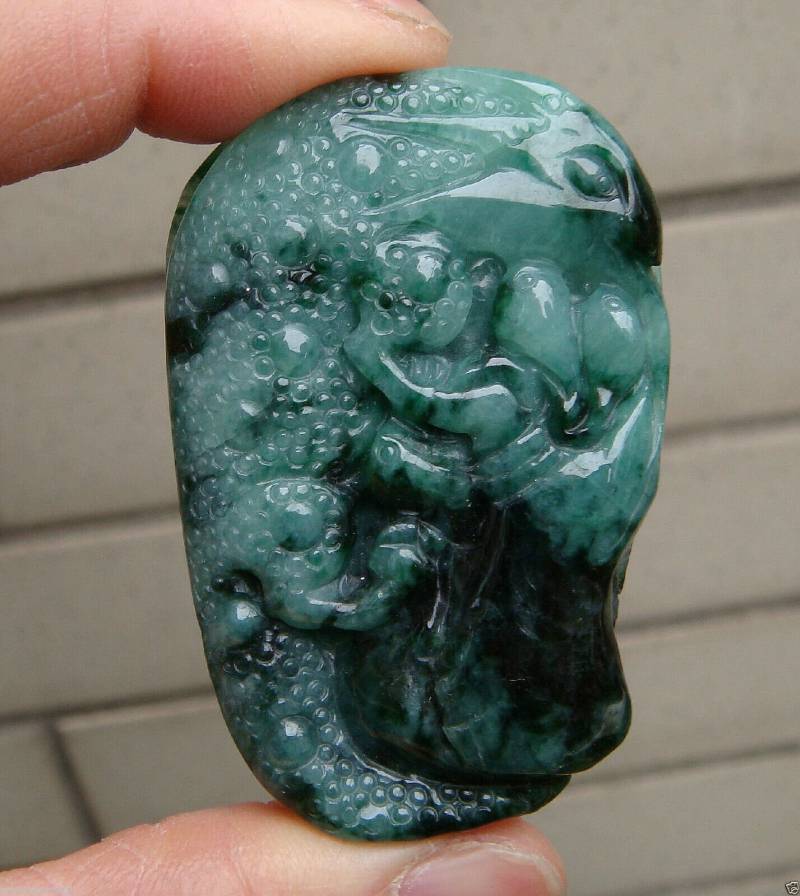 58 Mm Jadeit Zertifiziert 100% Natürlich Unbehandelt Klasse A Hellgrün Geschnitzten Singvogel Anhänger Halskette Edelstein von tiantianjadeite