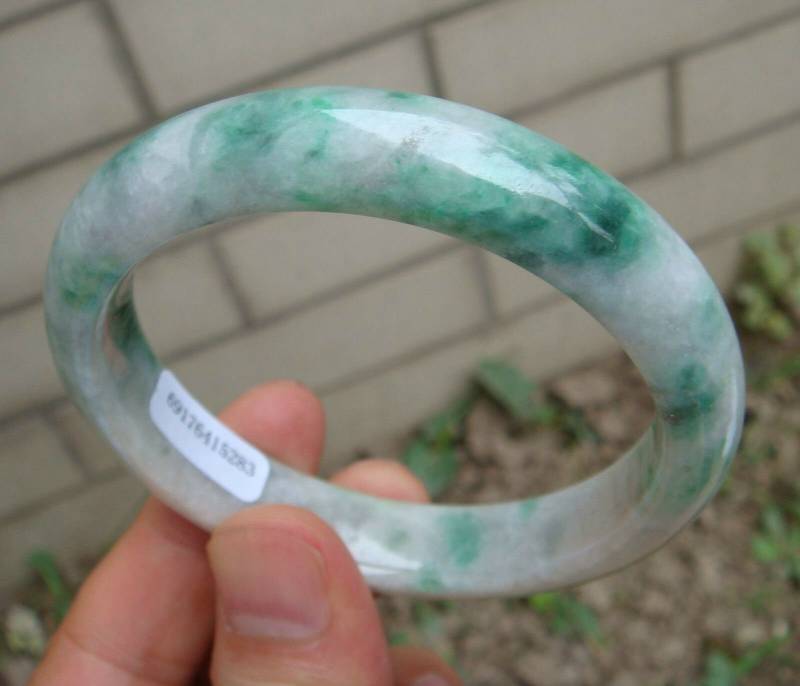 59, 6 Mm | 2, 35 "Jadeit-Armreif Grern Zertifiziert 100% Natürlich, Unbehandelter Grad A Handgefertigter Geschnitzter Edelstein 5283 von tiantianjadeite