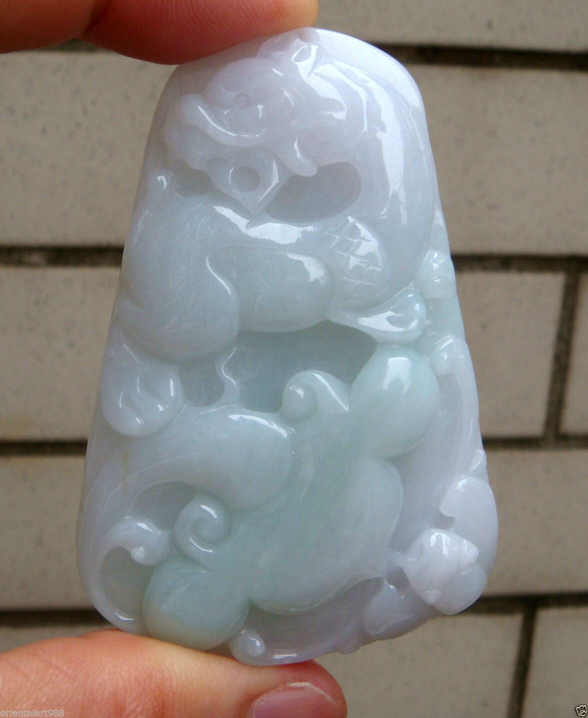 65 Mm Jadeit Zertifiziert 100% Natürlich, Unbehandelt Klasse A Geschnitzt Kylin Bat Ruyi Anhänger Edelstein von tiantianjadeite