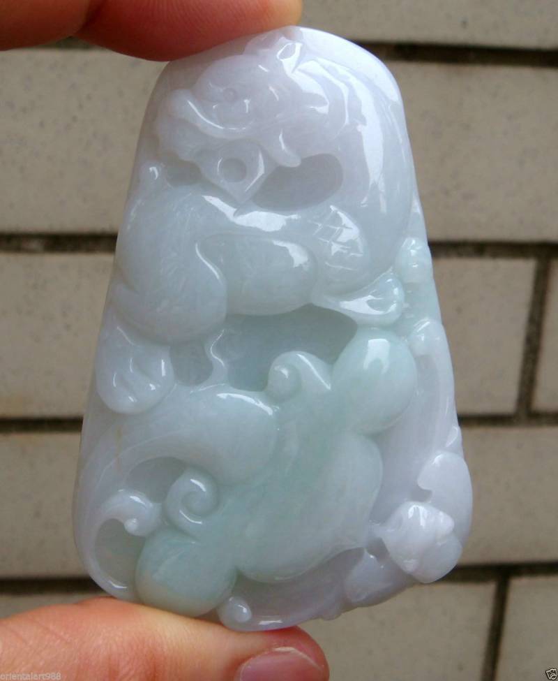 65 Mm Jadeit Zertifiziert 100% Natürlich, Unbehandelt Klasse A Geschnitzt Kylin Bat Ruyi Anhänger Edelstein von tiantianjadeite