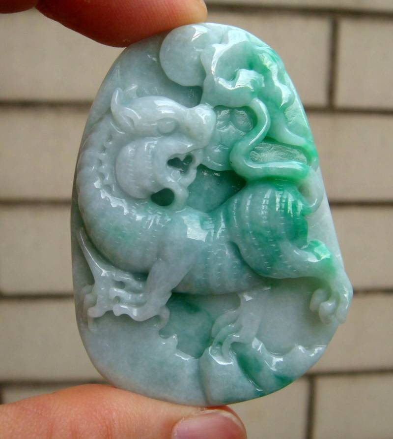 65 Mm Zertifizierte Natürliche Klasse A Typ Weiß Grün Jadeit Geschnitzte Tiger Münze Ruyi Anhänger Edelstein 0095 von tiantianjadeite