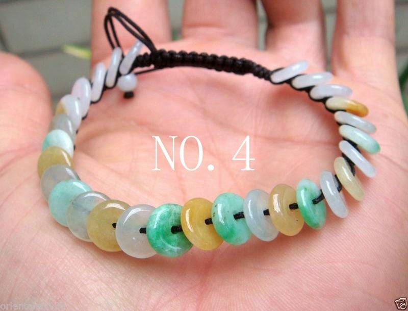7 Mm Eisige 100% Natürlich Unbehandelt Klasse A Hellgrün Weiß Gelb Eismatt Jadeit Perlen Kreis Armreif Armband Mit Verstellbarer Schnur von tiantianjadeite