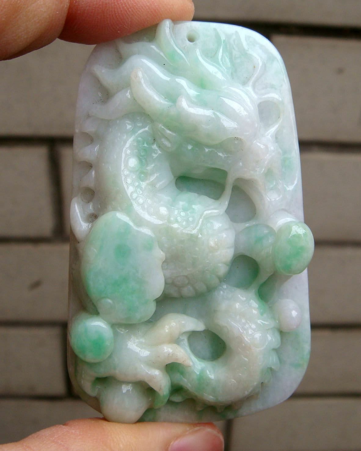 70 Mm Jadeit Zertifiziert 100% Natürlich, Unbehandelte Handgemachte Geschnitzte Drachen Anhänger Edelstein von tiantianjadeite