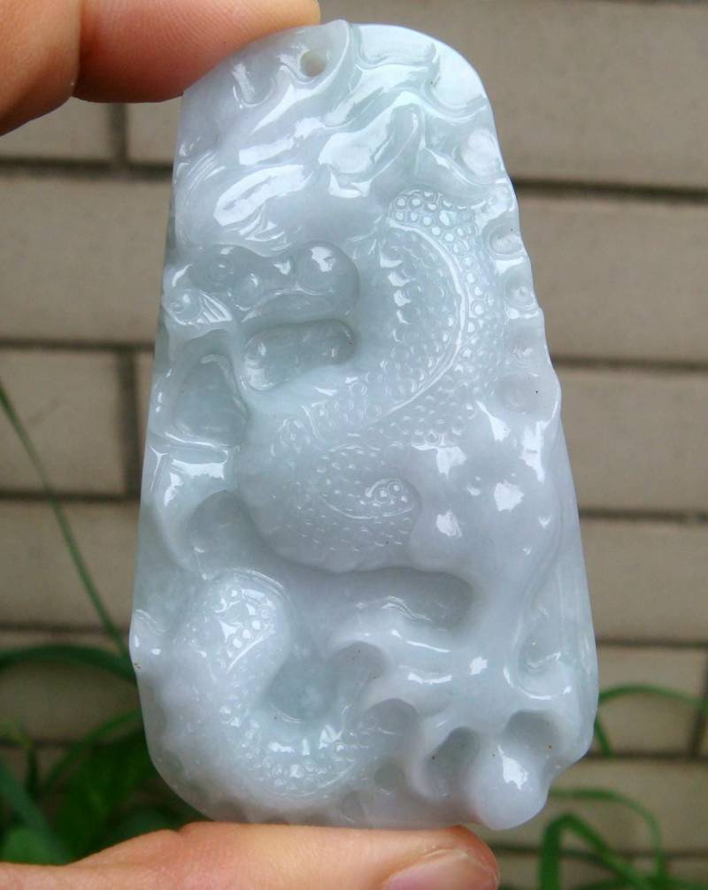 75 Mm Jadeit Zertifiziert 100% Natürlich, Unbehandelt Grad A | A-Typ Handgefertigt Geschnitzten Drachen Ruyi Anhänger Edelstein von tiantianjadeite