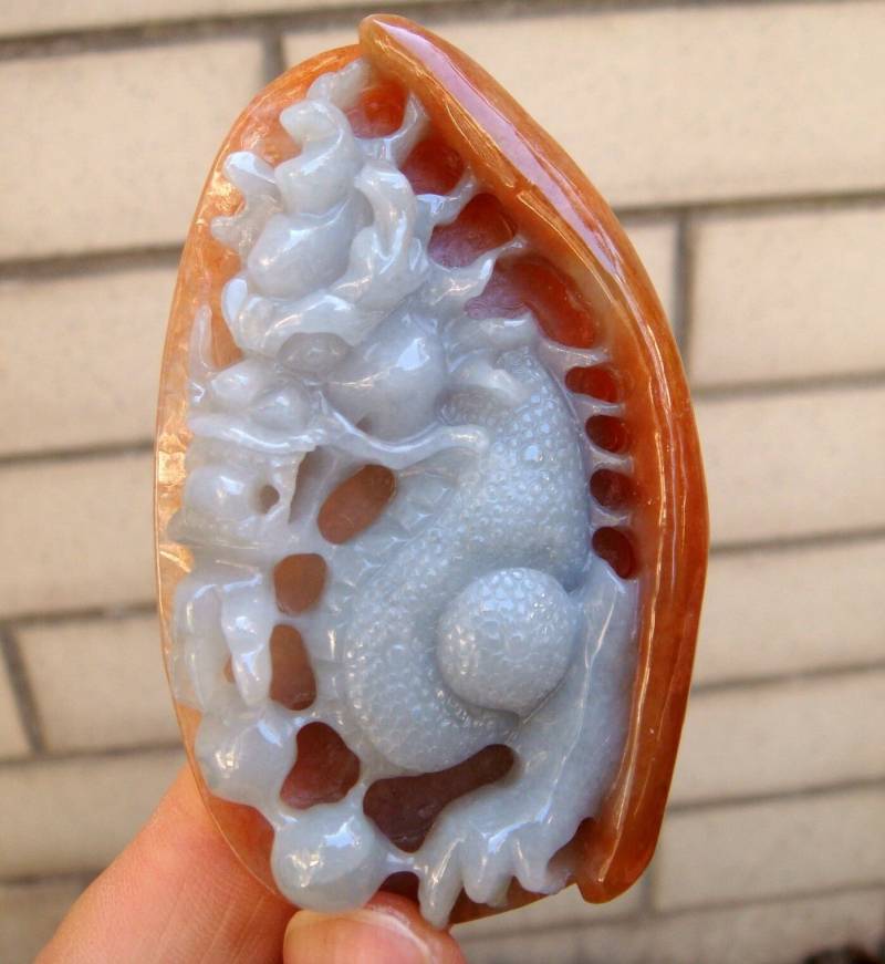 78 Mm Zertifiziert 100% Natürlich Unbehandelt Grad A Hellrot Jadeit Handgemachte Geschnitzte Drachen Carving Anhänger Halskette von tiantianjadeite