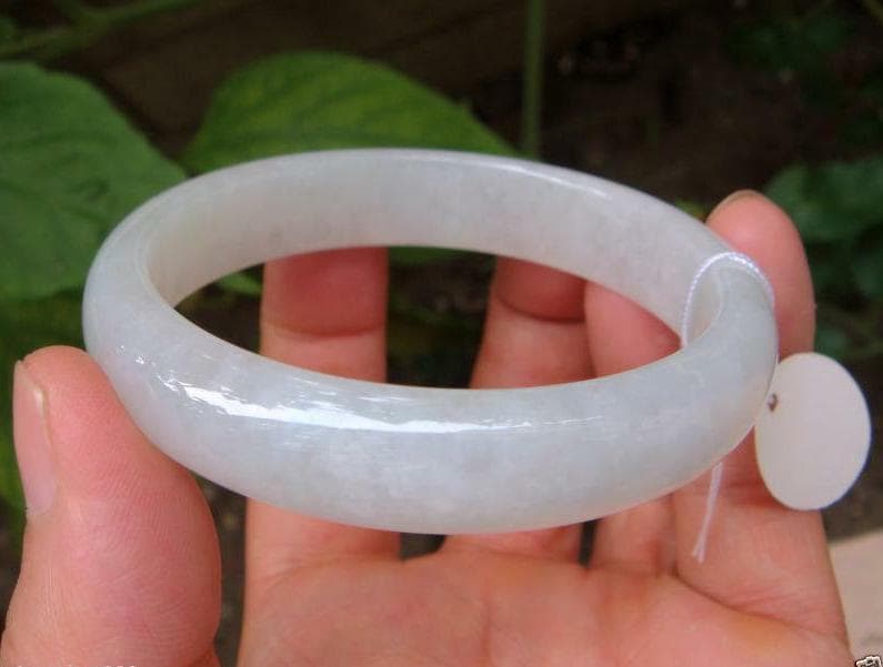 Jade 58, 5 Mm | 2, 3 " Armreif 100% Natürlich, Unbehandelt Grad A Eisiger Durchscheinender Jadeit D-Förmiger Geschnitzter Armreif-Edelstein No.42." von tiantianjadeite