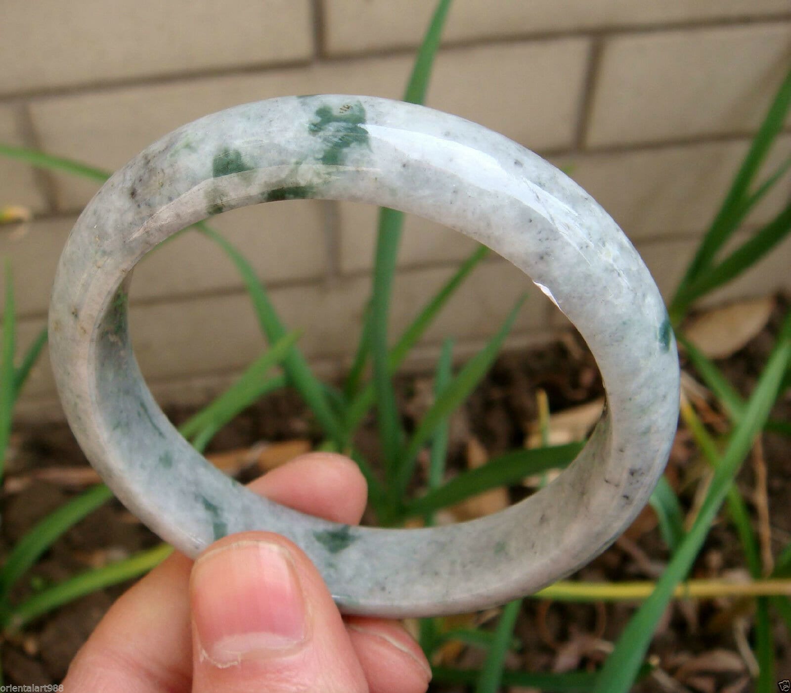 Jadeit 59, 3 Mm | 2, 33 " Armreif Zertifizierte Natürliche Unbehandelte Klasse A Floral Blau Geschnitzter Edelstein 50 von tiantianjadeite