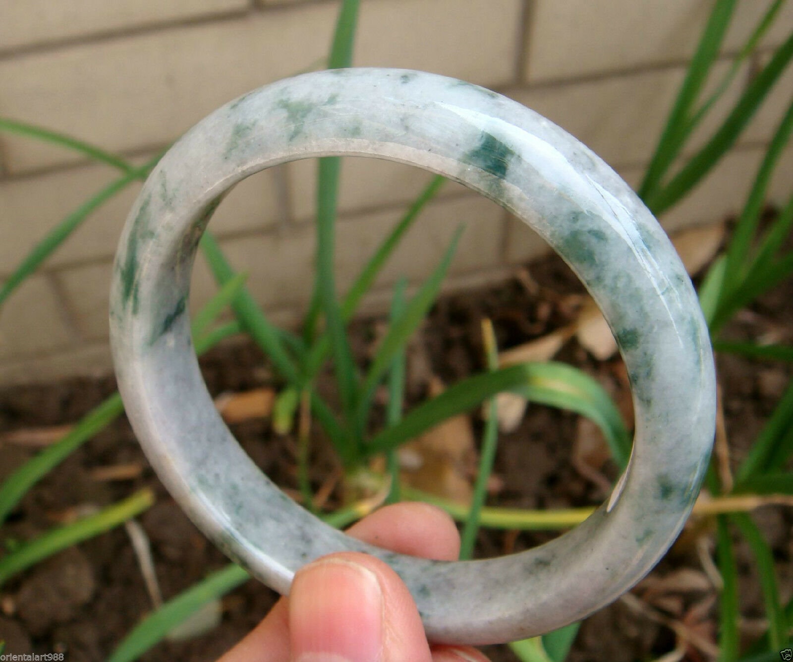 Jadeit 59, 9 Mm | 2, 36 " Armreif Certifie Natürliche Unbehandelte Klasse A Floral Blau Geschnitzter Edelstein 85 von tiantianjadeite