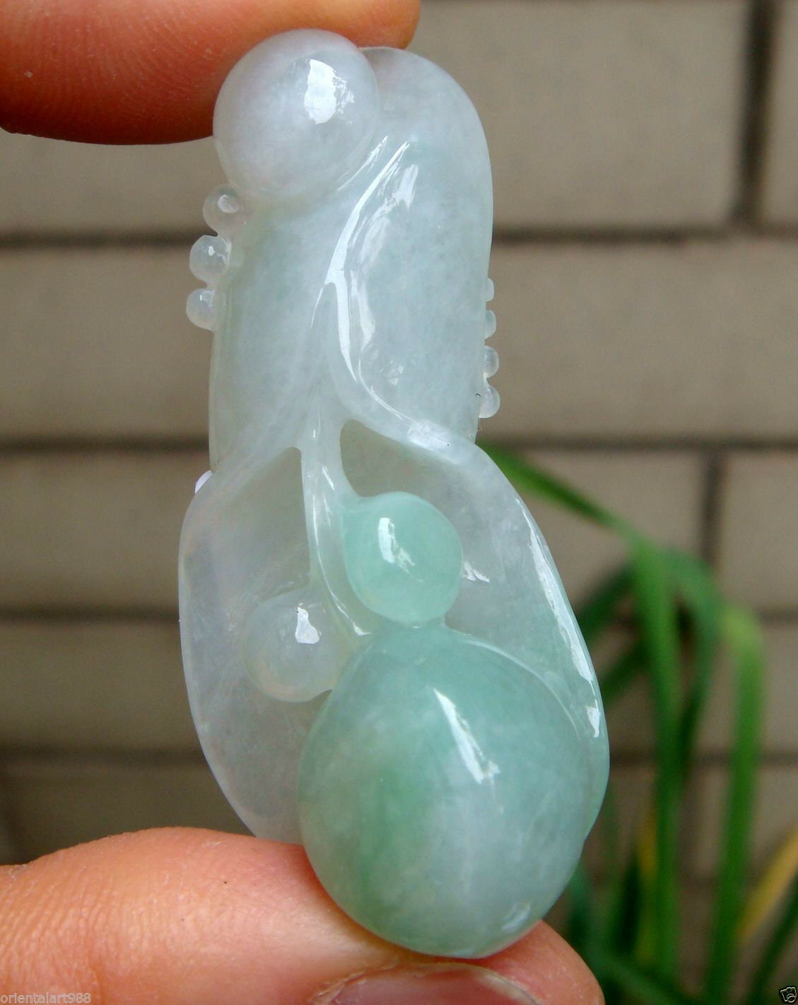 Zertifizierte 100% Natürliche, Unbehandelte Klasse A Typ Green Icy Translucent Jadeit Hand Geschnitzte Orchidee Anhänger Edelstein 7653 von tiantianjadeite