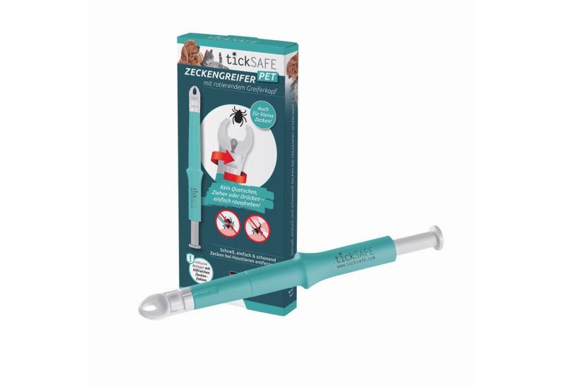 tickSAFE Zeckenpinzette Zeckengreifer, rotierender Greiferkopf, die bessere Zeckenzange, Kein Quetschen, Ziehen oder Drücken - einfach schonend rausdrehen tickSAFE Zeckenpinzette Zeckengreifer, rotierender Greiferkopf, die bessere Zeckenzange, Kein Quetschen, Ziehen oder Drücken - einfach schonend rausdrehen von tickSAFE