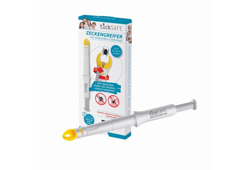 tickSAFE Zeckenpinzette Zeckengreifer, rotierender Greiferkopf, die bessere Zeckenzange, Kein Quetschen, Ziehen oder Drücken - einfach schonend rausdrehen tickSAFE Zeckenpinzette Zeckengreifer, rotierender Greiferkopf, die bessere Zeckenzange, Kein Quetschen, Ziehen oder Drücken - einfach schonend rausdrehen von tickSAFE