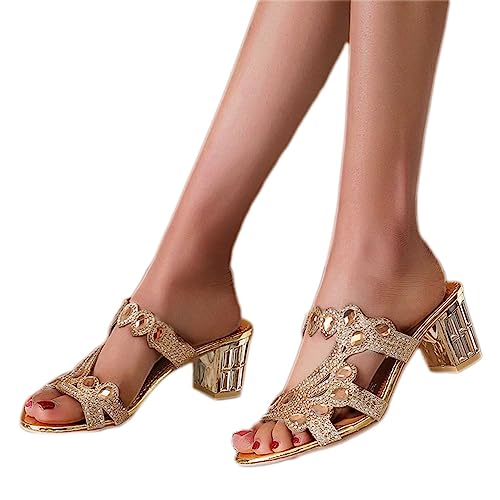 ticticlily Abendschuhe Damen Elegant Sandalen Damen mit Absatz Riemchenpumps Damen Sandalen Elegant Sandaletten mit Blockabsatz B Beige 41 von ticticlily